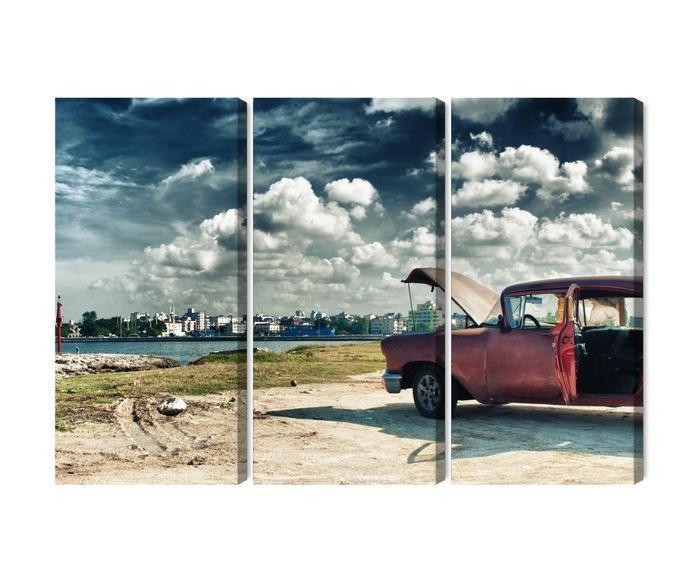 Flerdelt lærred panoramaudsigt over havana og malecon