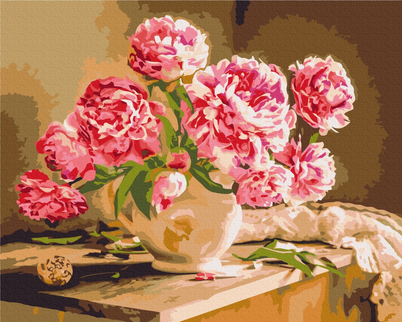 Mal efter tal - Peonies in a cozy interior