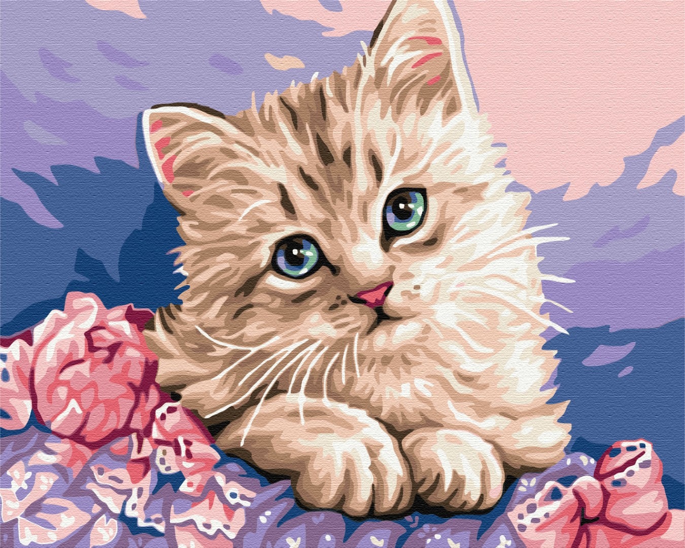 Mal efter tal - Blue-eyed kitten