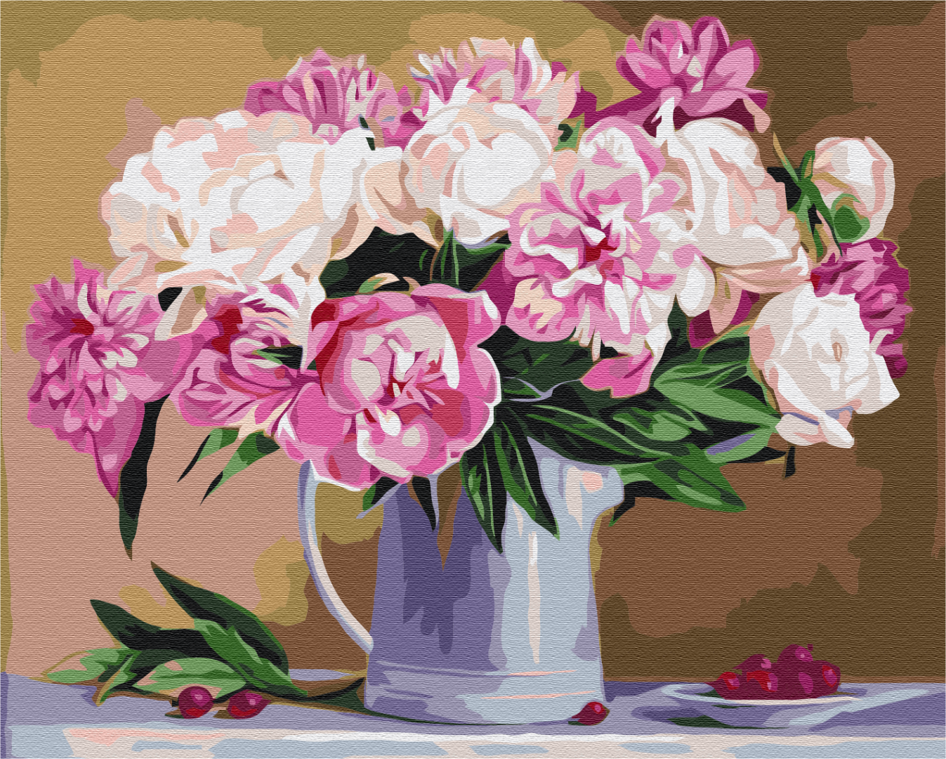 Mal efter tal - Peonies still-life
