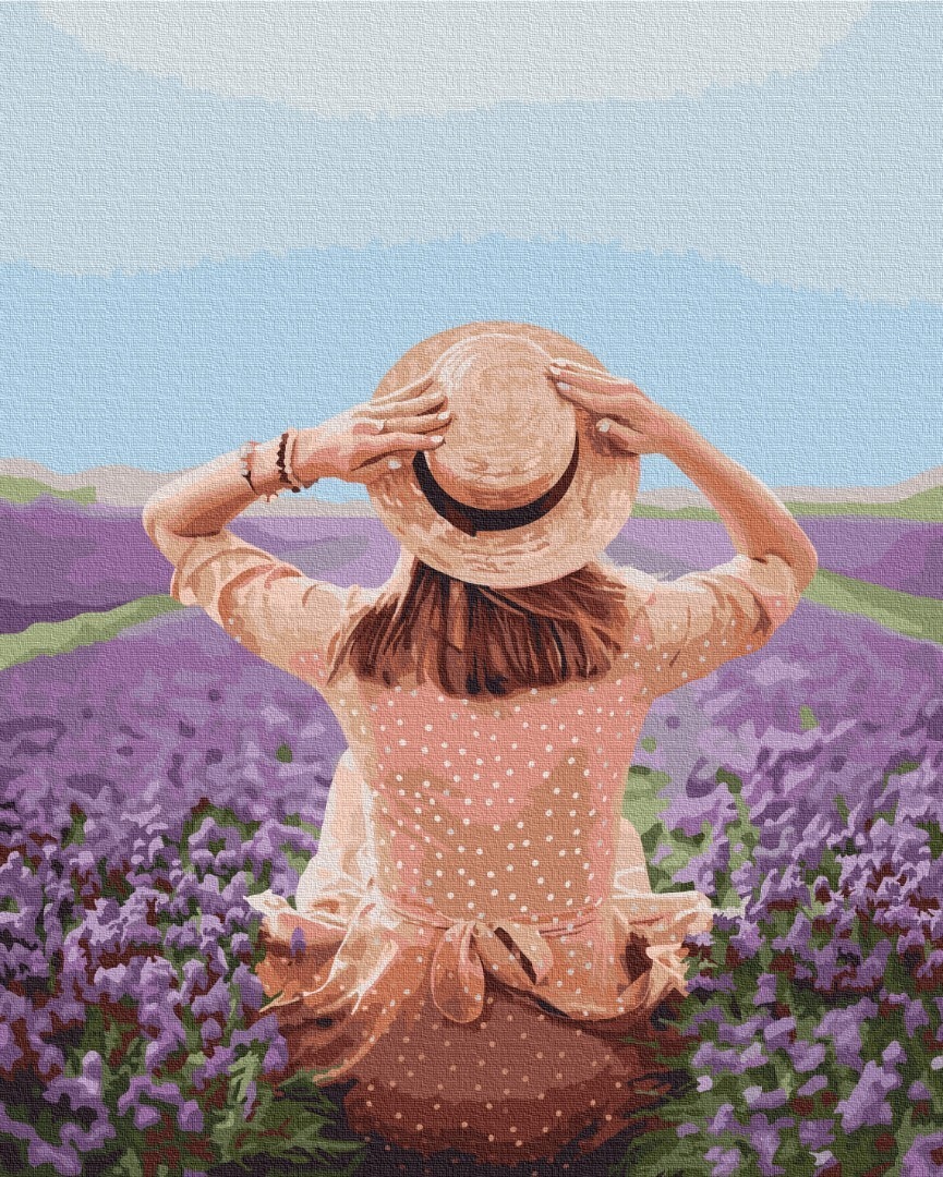 Mal efter tal - Traveler in a lavender field
