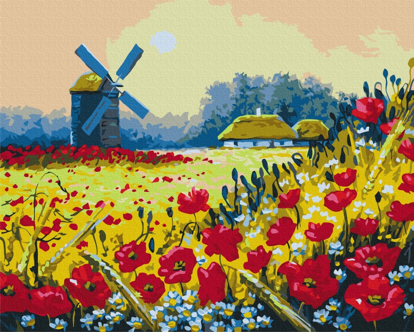 Mal efter tal - Poppies field