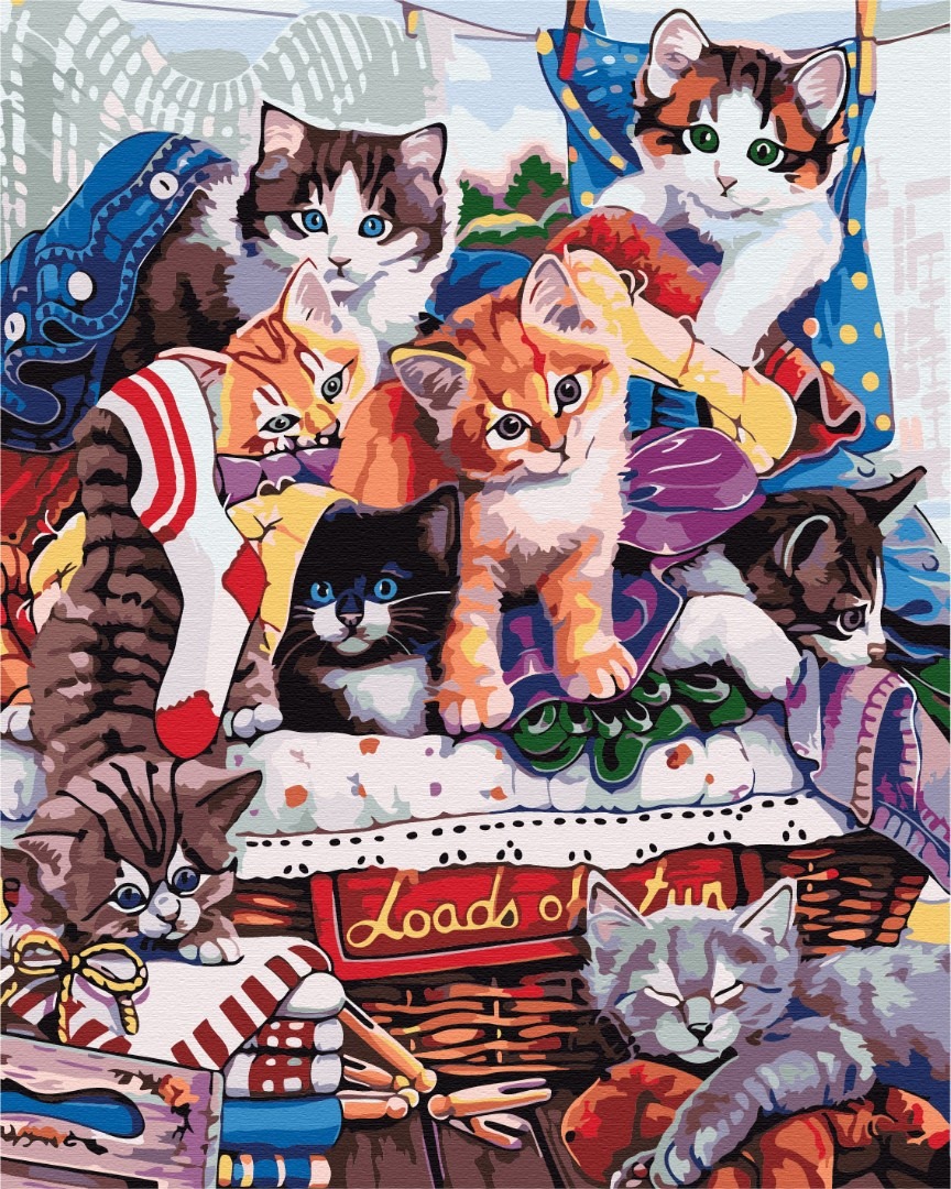 Mal efter tal - Funny kittens