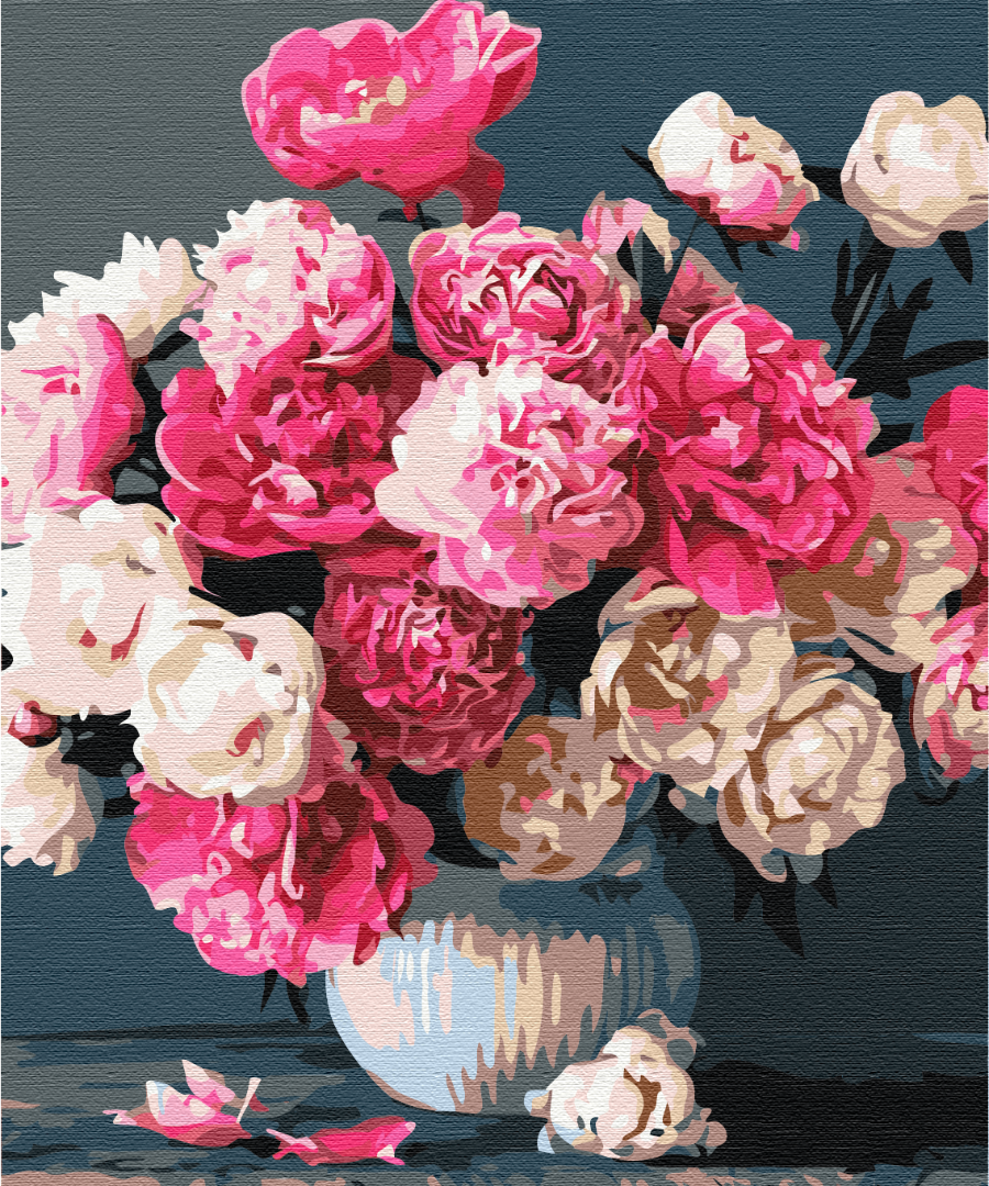 Mal efter tal - Bouquet of pink joys
