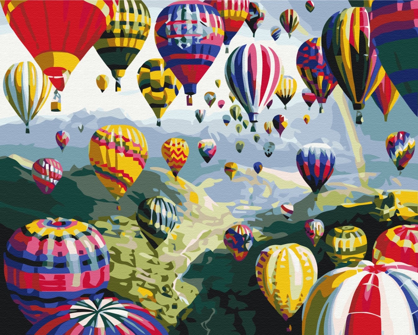Mal efter tal - Colorful balloons