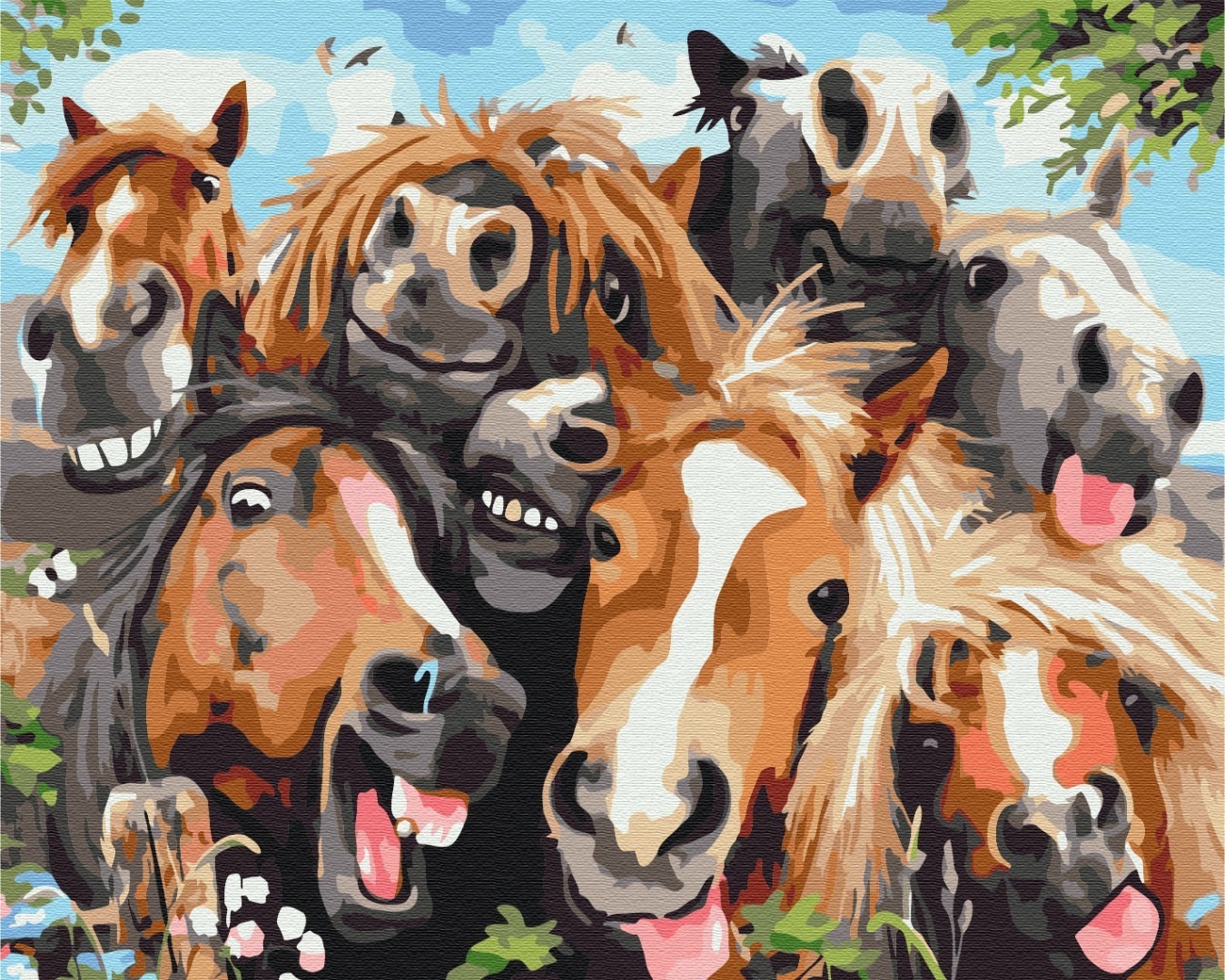 Mal efter tal - Selfie horses