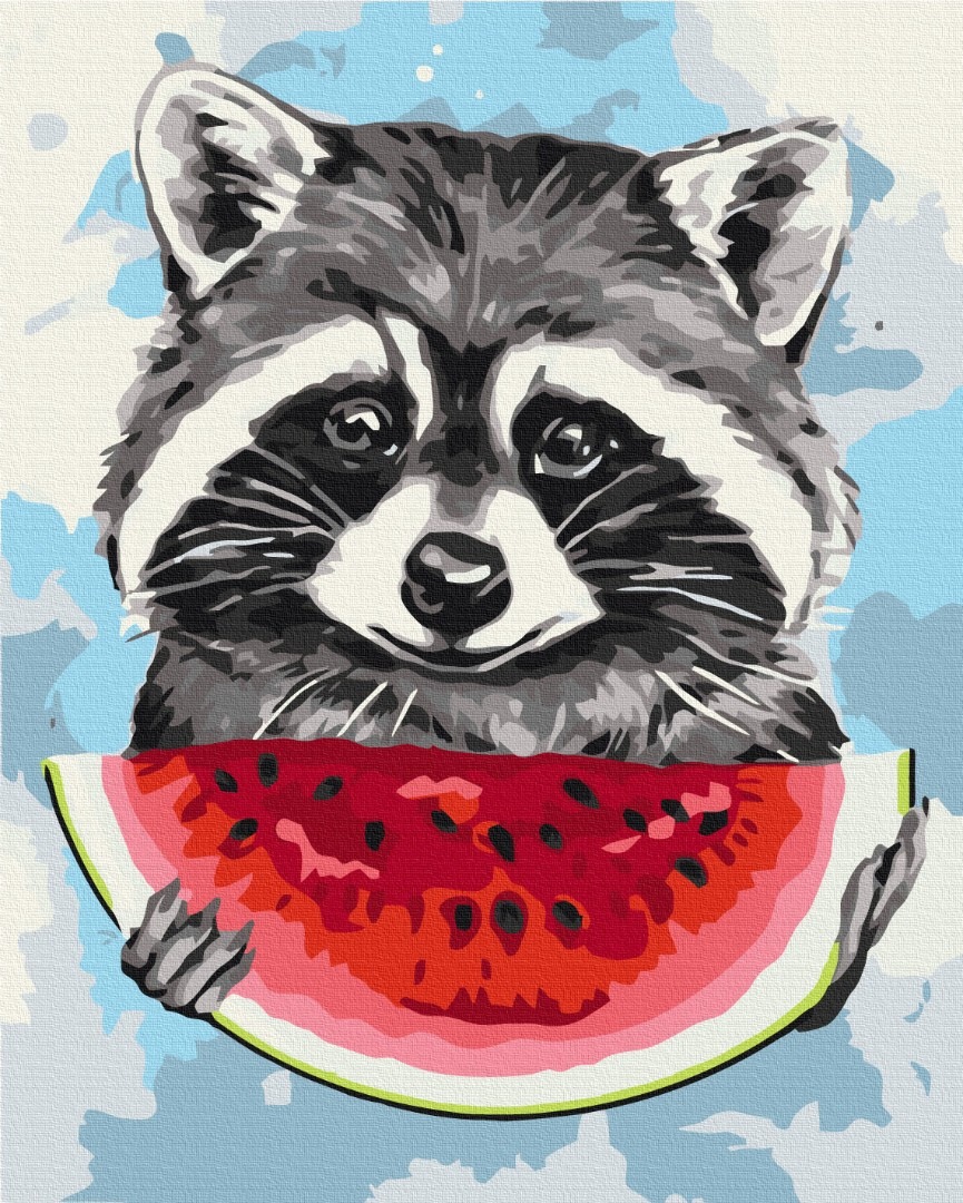 Mal efter tal - Summer raccoon