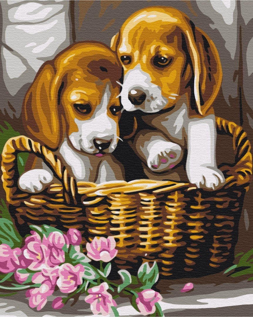 Mal efter tal - Couple in the basket