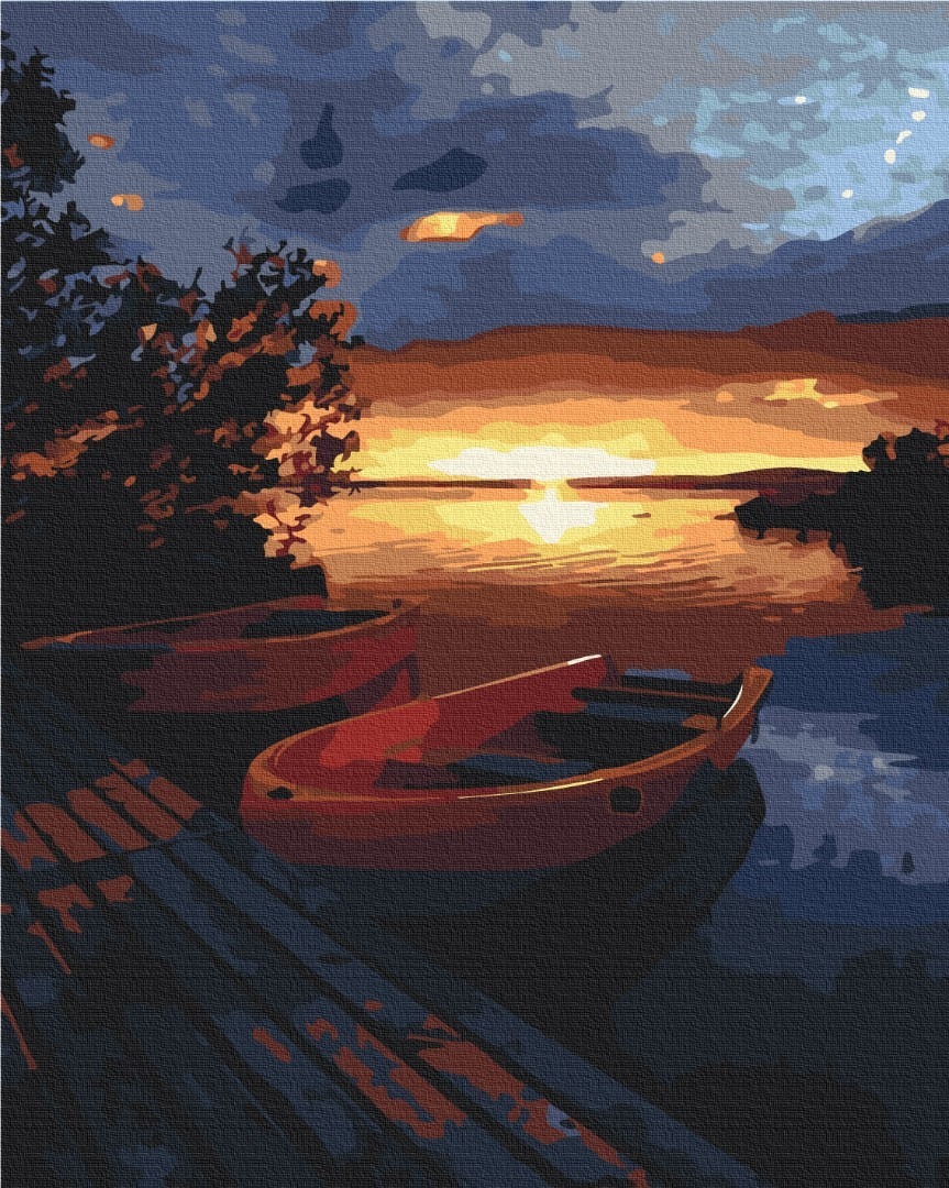 Mal efter tal - Beautiful sunset on the lake