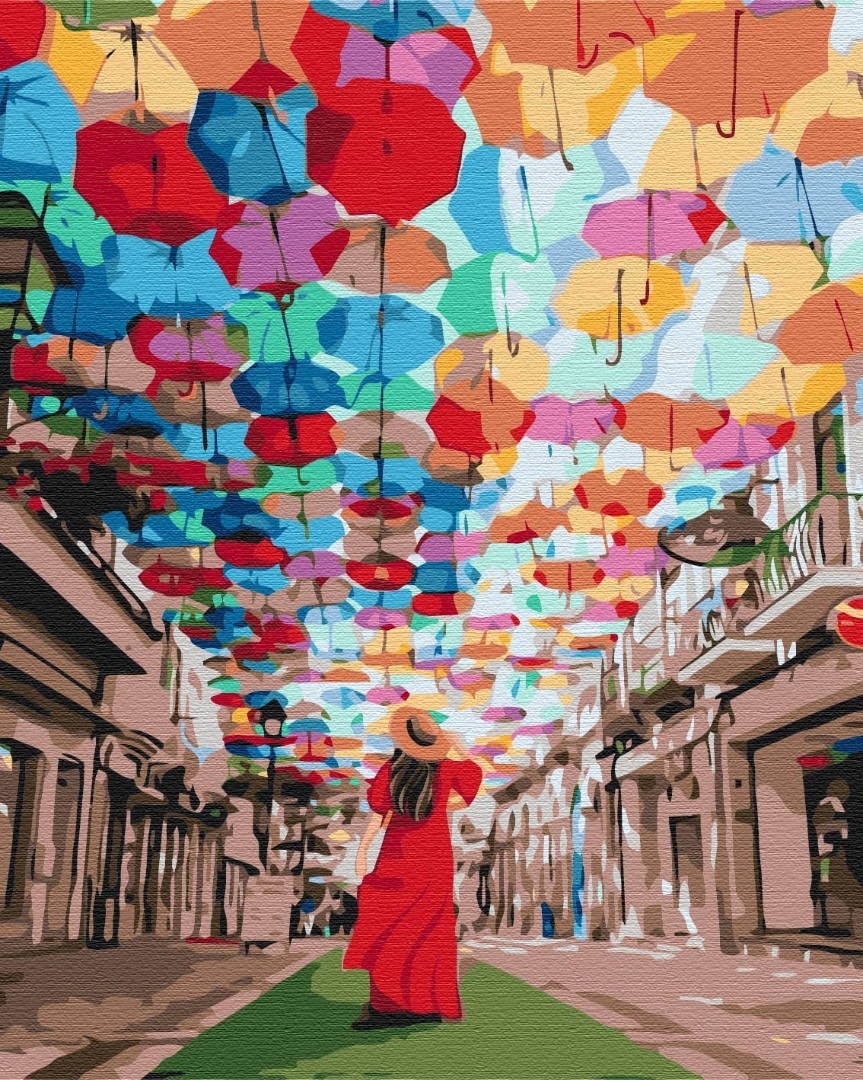 Mal efter tal - Alley of umbrellas