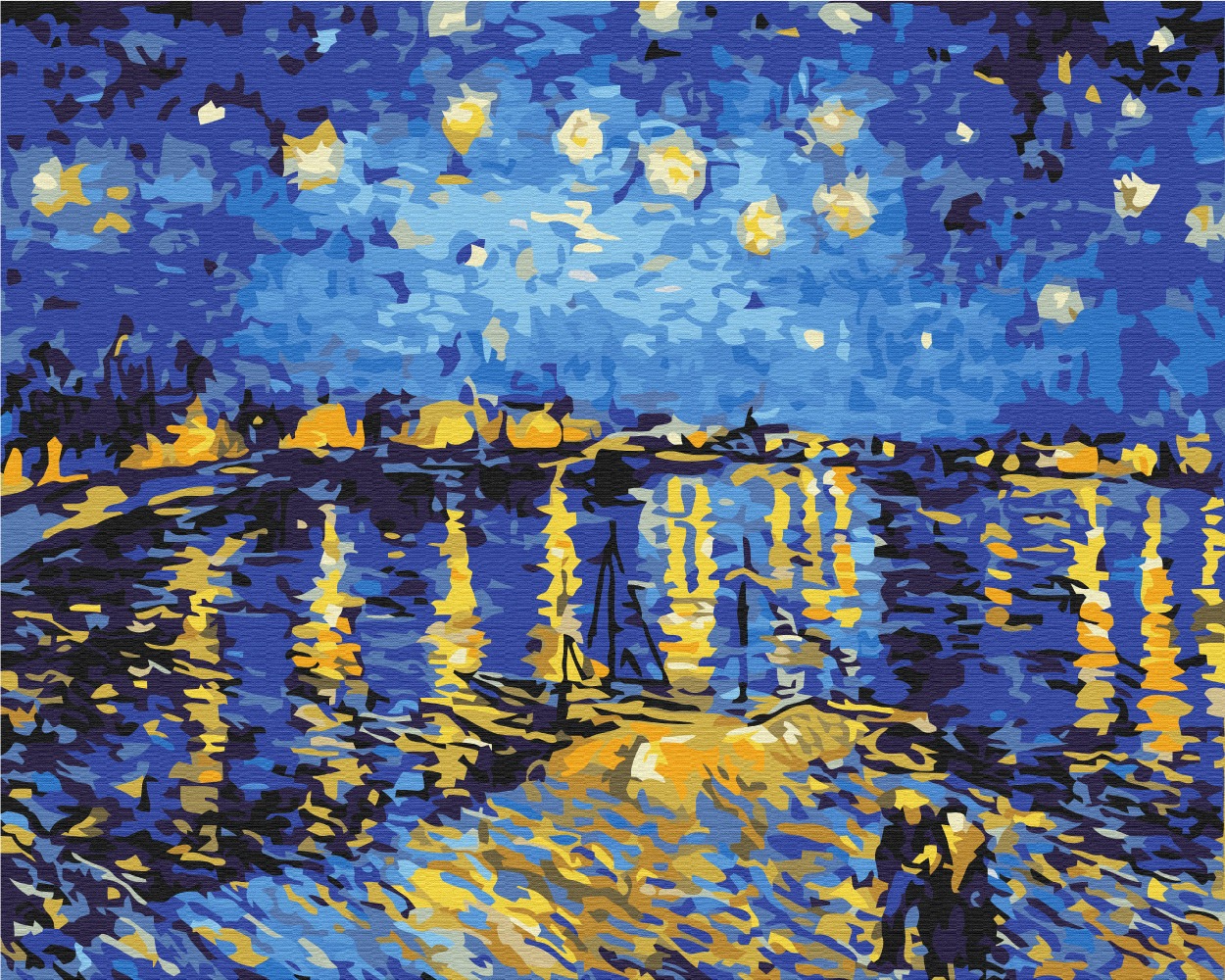Mal efter tal - Starry night over the Rhone. Van Gogh