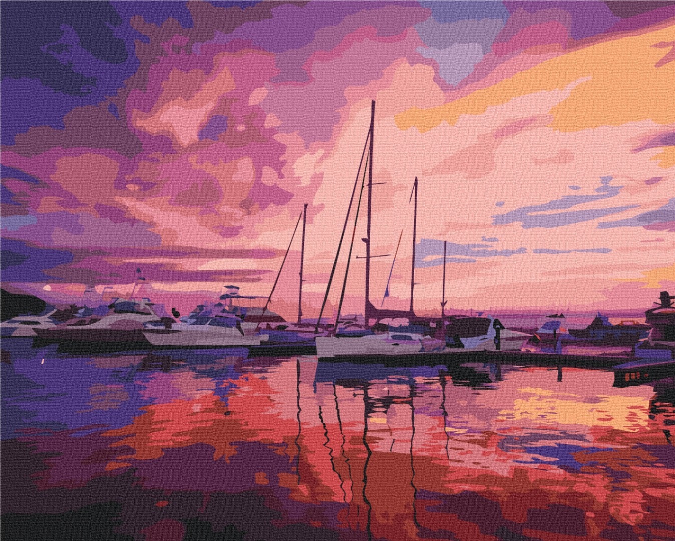 Mal efter tal - Pink sunrise at the yacht club
