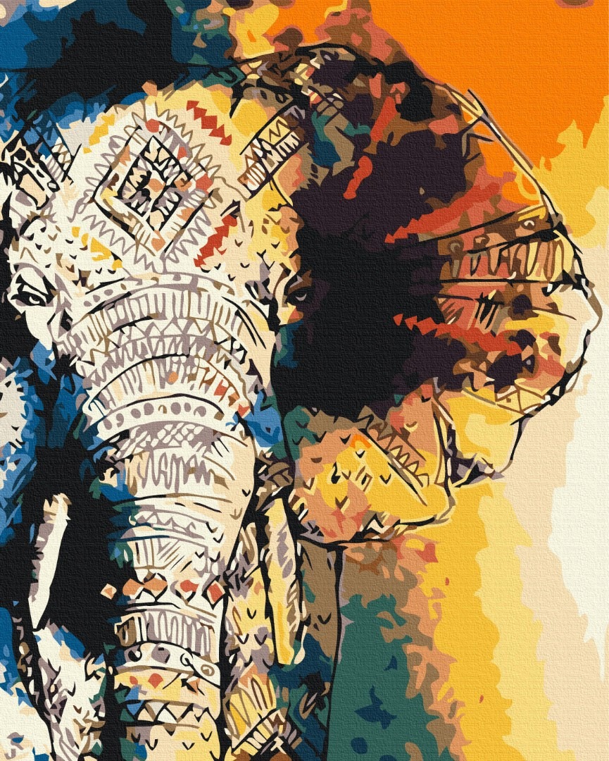 Mal efter tal - Elephant pattern