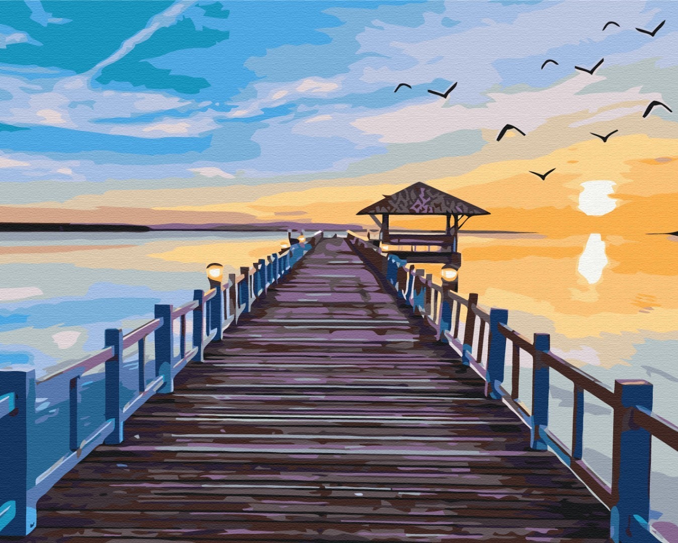 Mal efter tal - Bridge at sunset