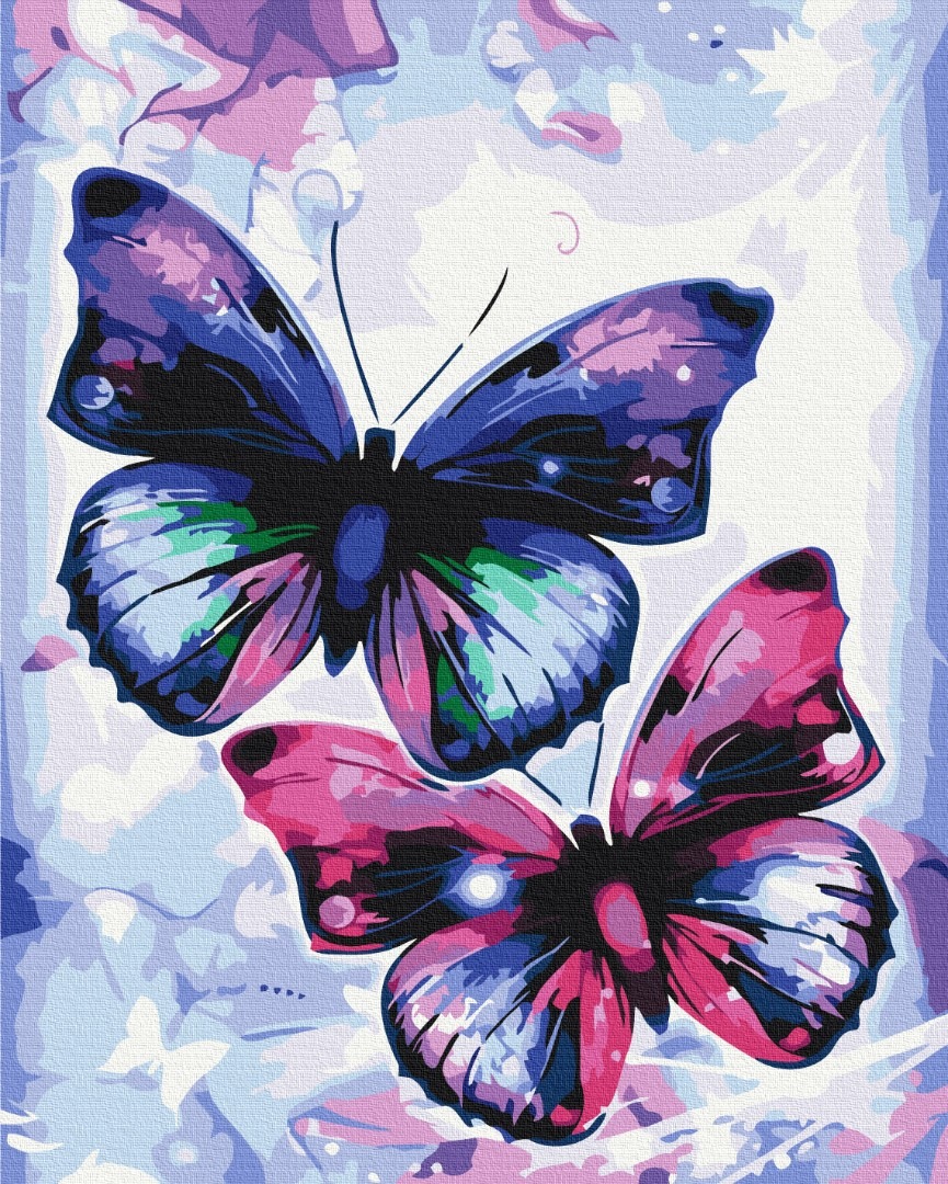 Mal efter tal - Shiny butterflies