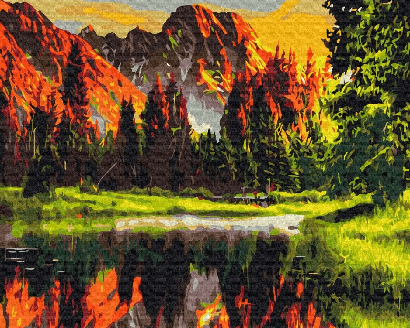 Mal efter tal - Sunset in the mountain valley