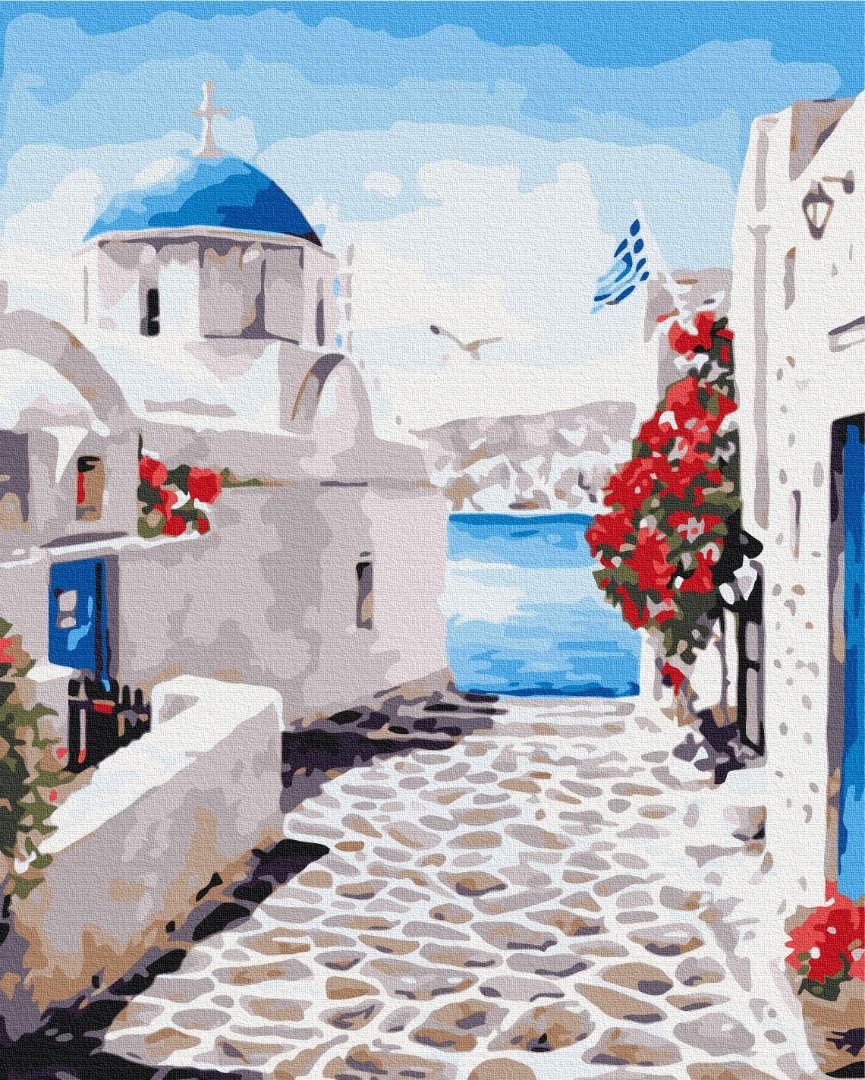 Mal efter tal - Street of Santorini