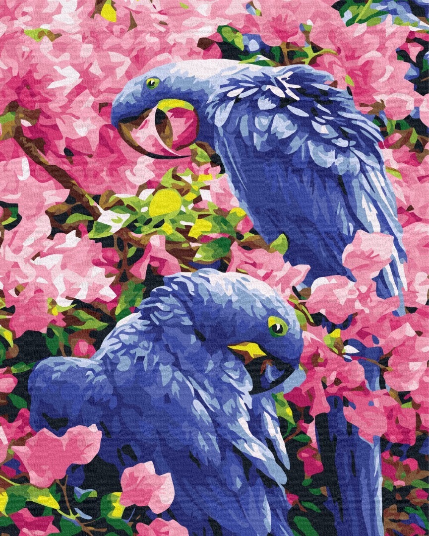 Mal efter tal - Birds in flowers