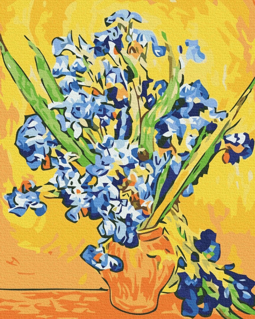 Mal efter tal - Irises in a vase. Vincent van Gogh
