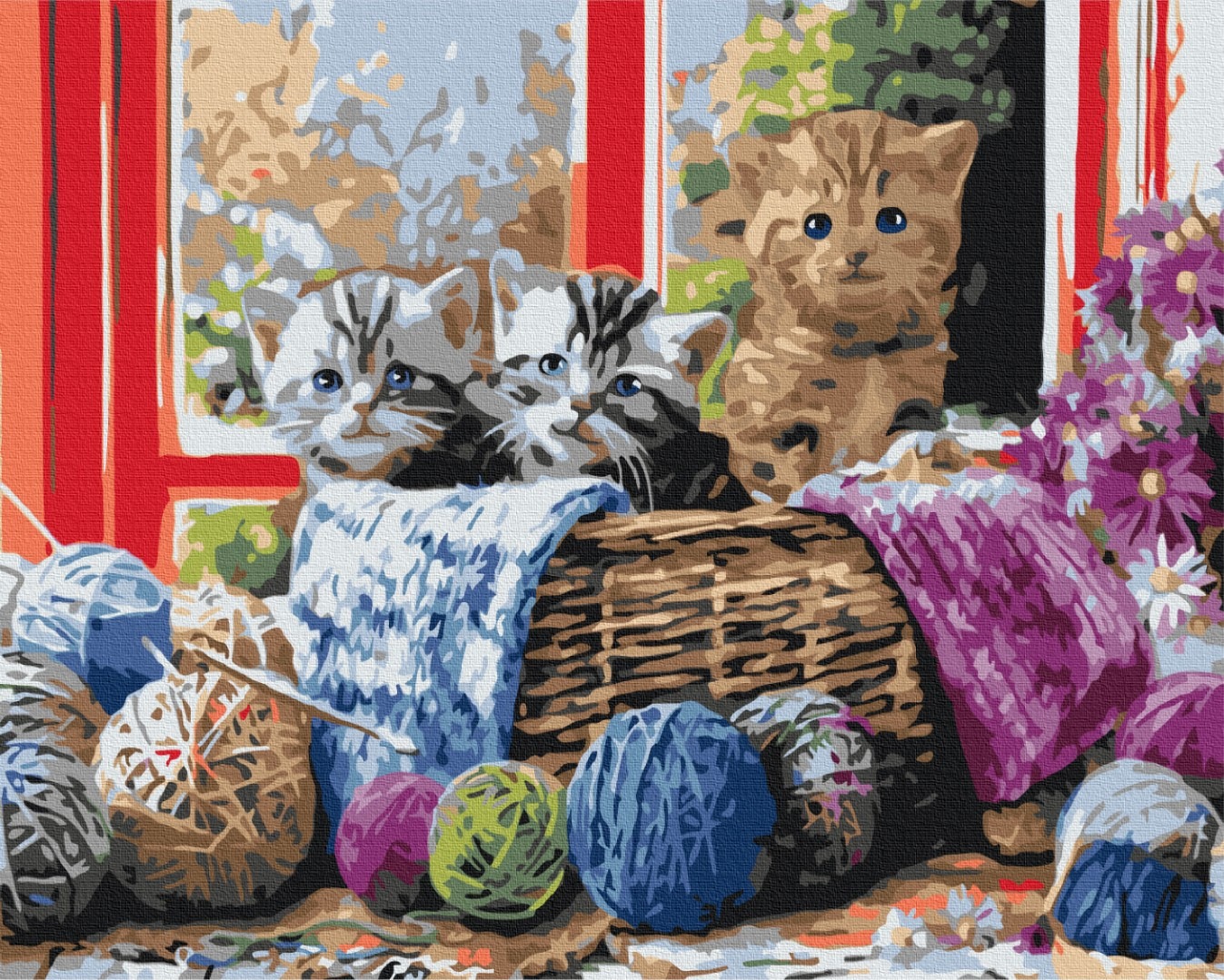 Mal efter tal - Kittens in a basket