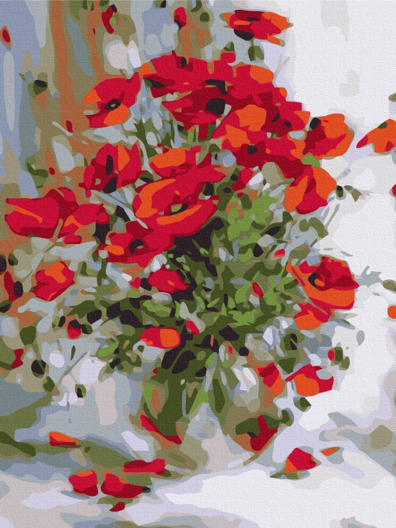 Mal efter tal - Oil poppies