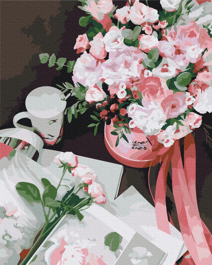 Mal efter tal - A basket of flowers