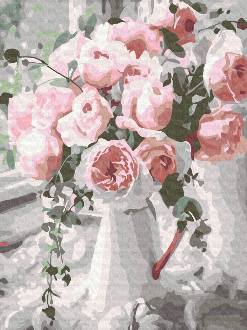 Mal efter tal - Bouquet of delicate roses