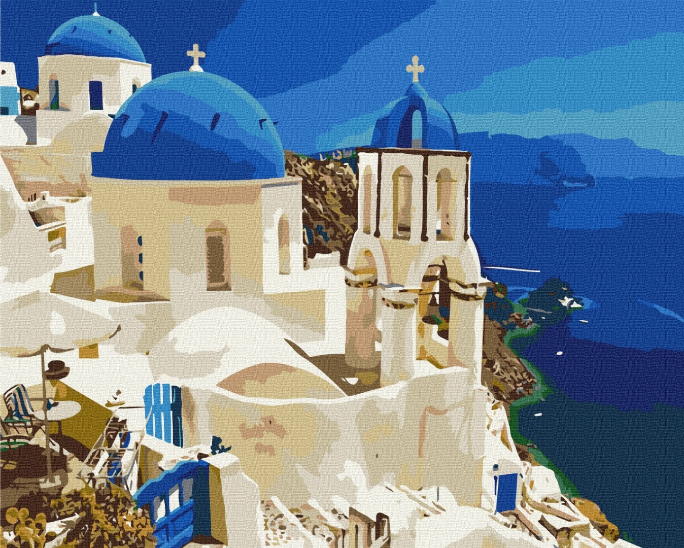 Mal efter tal - Santorini view