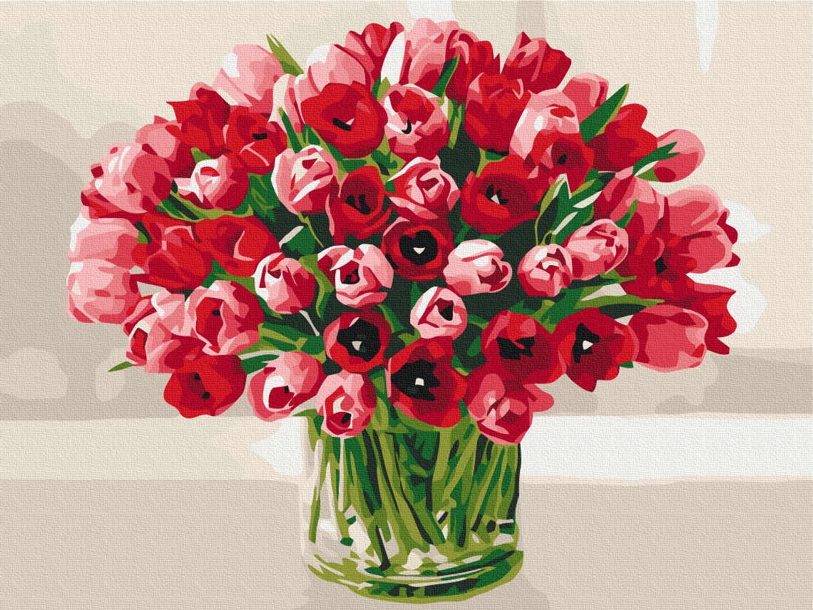 Mal efter tal - Bouquet of tulips for your beloved