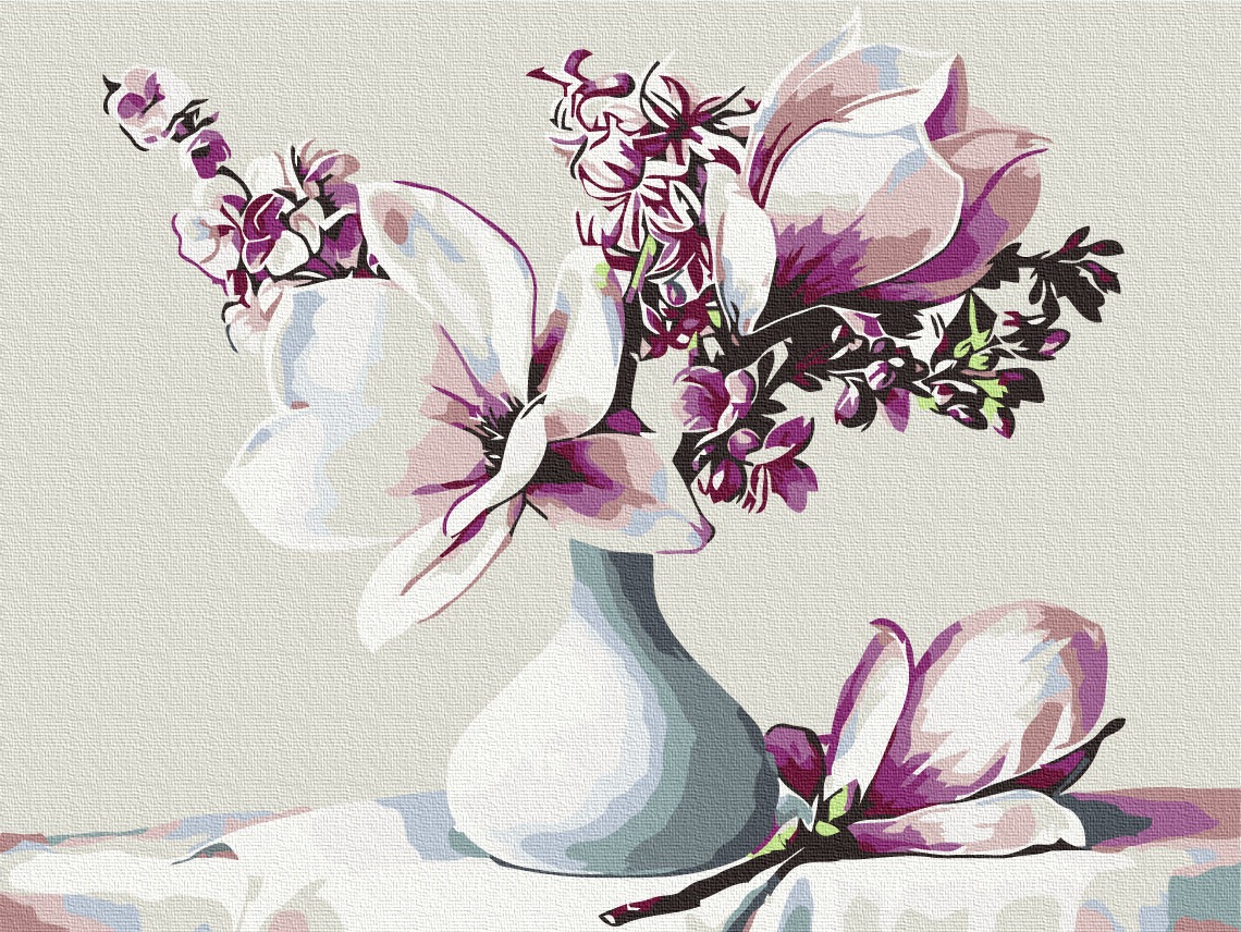 Mal efter tal - Bouquet of maqnolias