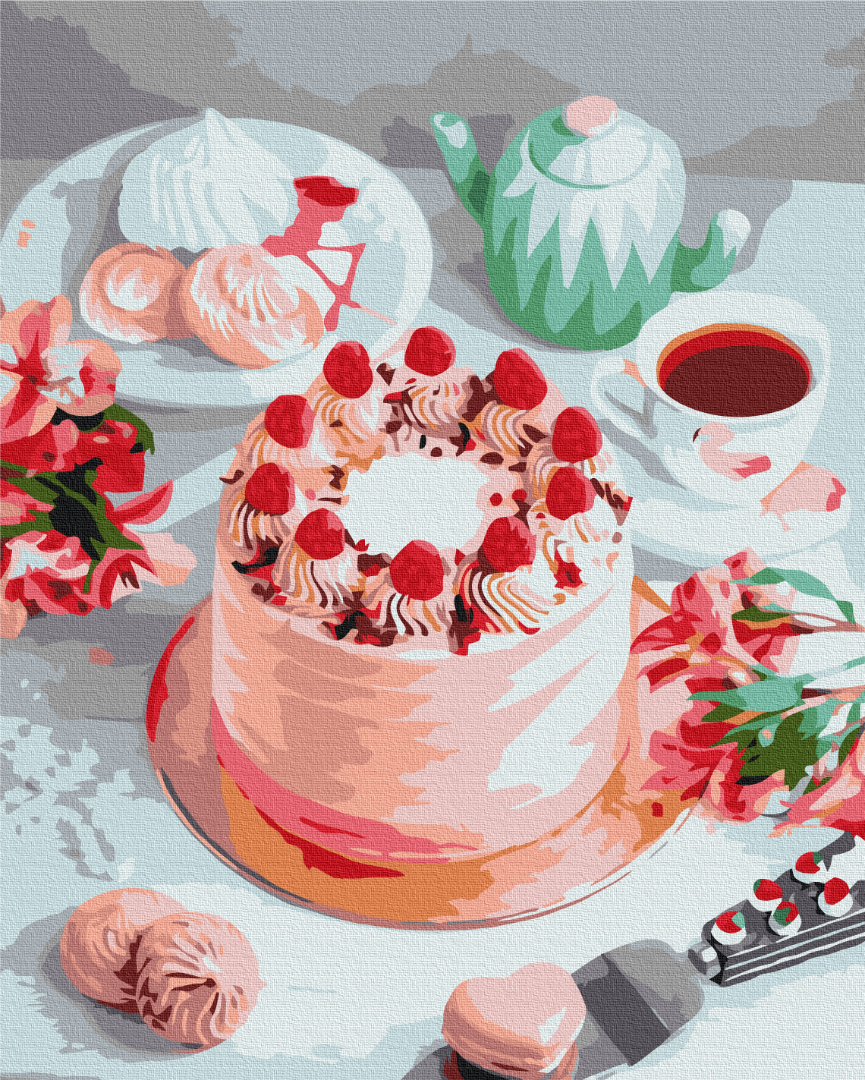 Mal efter tal - Pink dessert