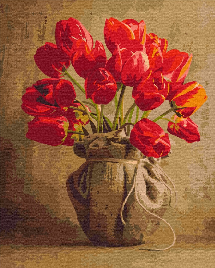 Mal efter tal - Bouquet of home tulips
