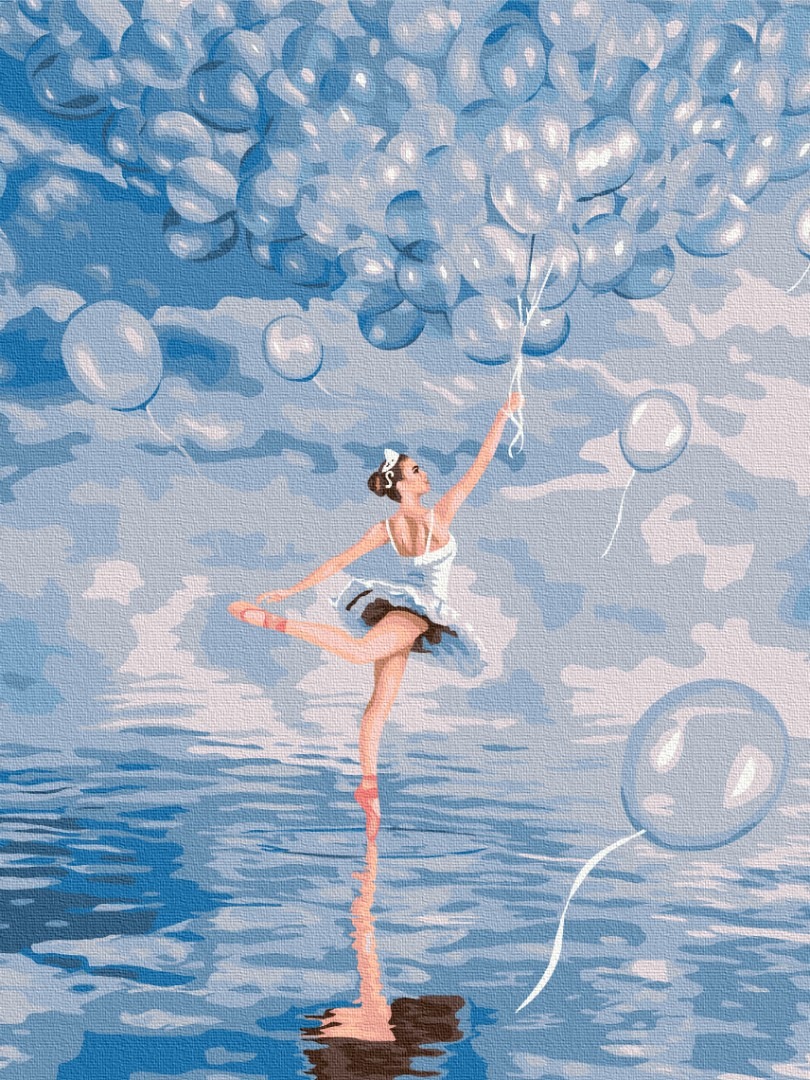 Mal efter tal - Blue ballerina