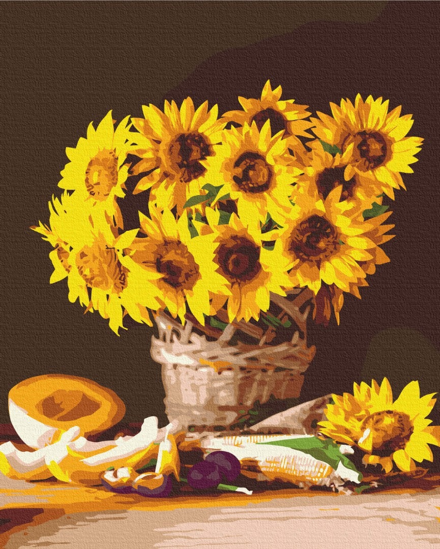Mal efter tal - Bright sunflowers