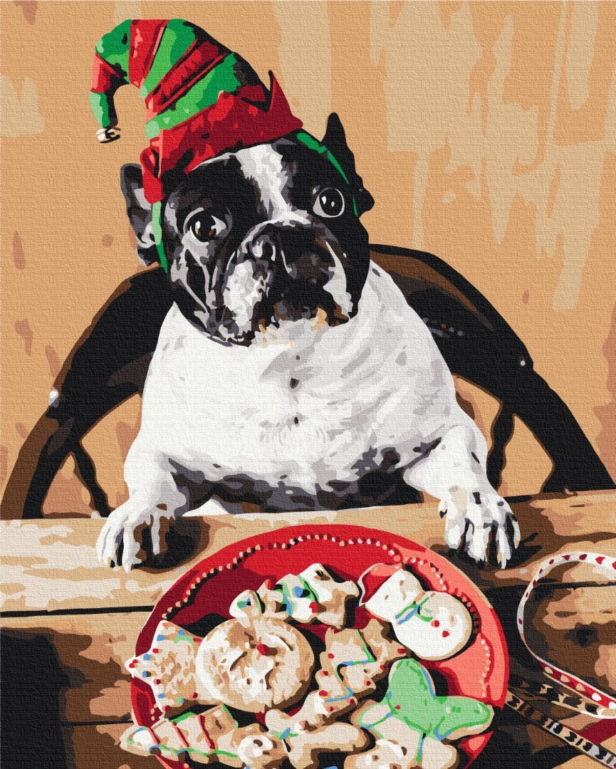 Mal efter tal - Pug Santa's helper