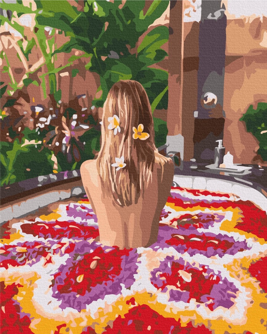 Mal efter tal - Bali flower