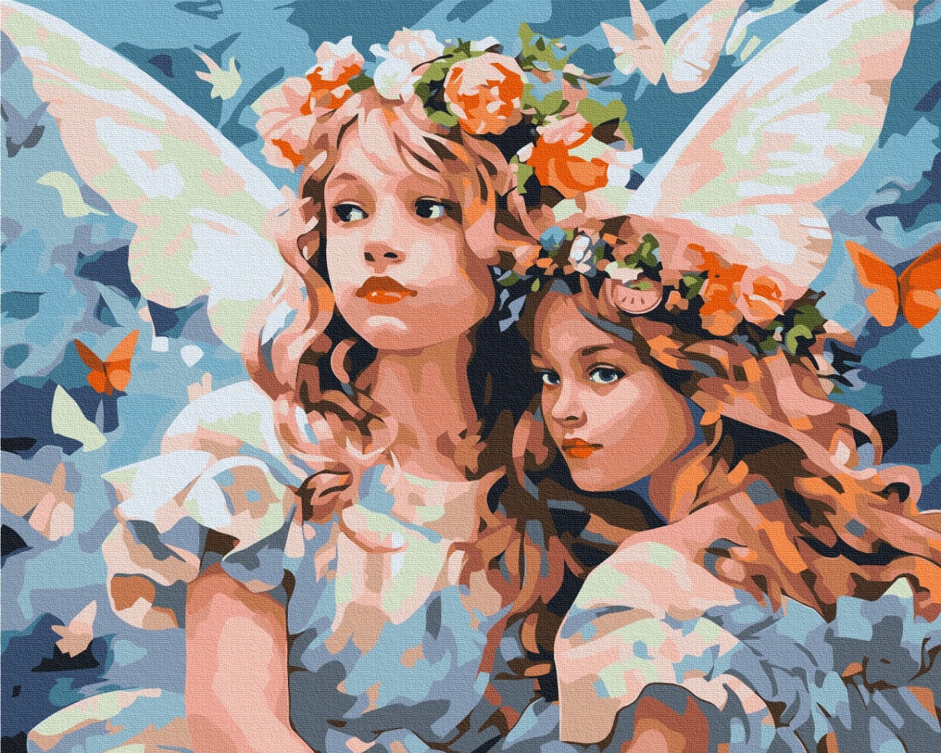 Mal efter tal - Angels in flower wreaths