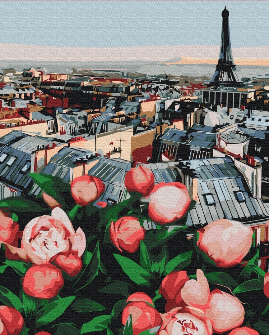 Mal efter tal - Peony with a view of Paris