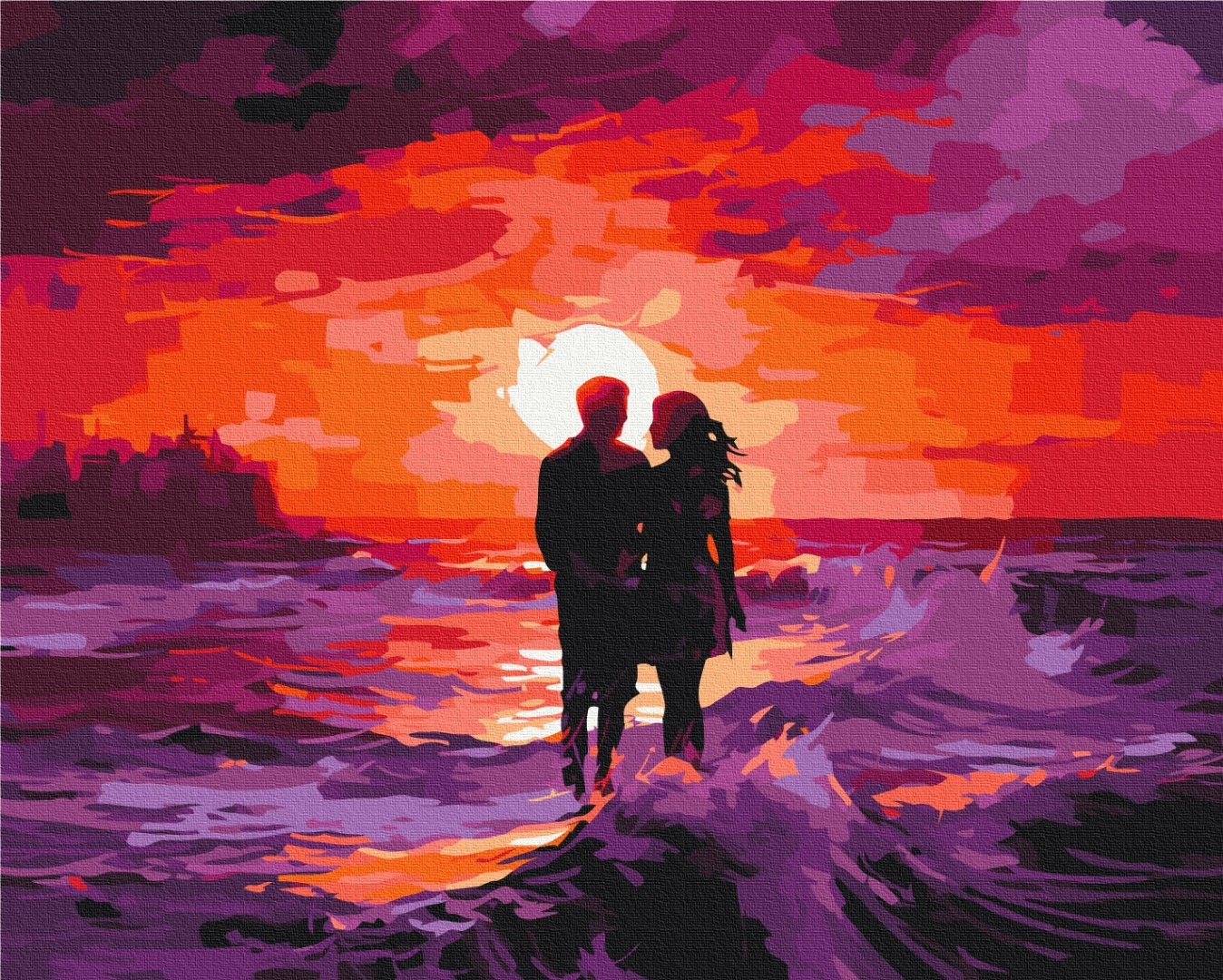 Mal efter tal - Purple Sunset