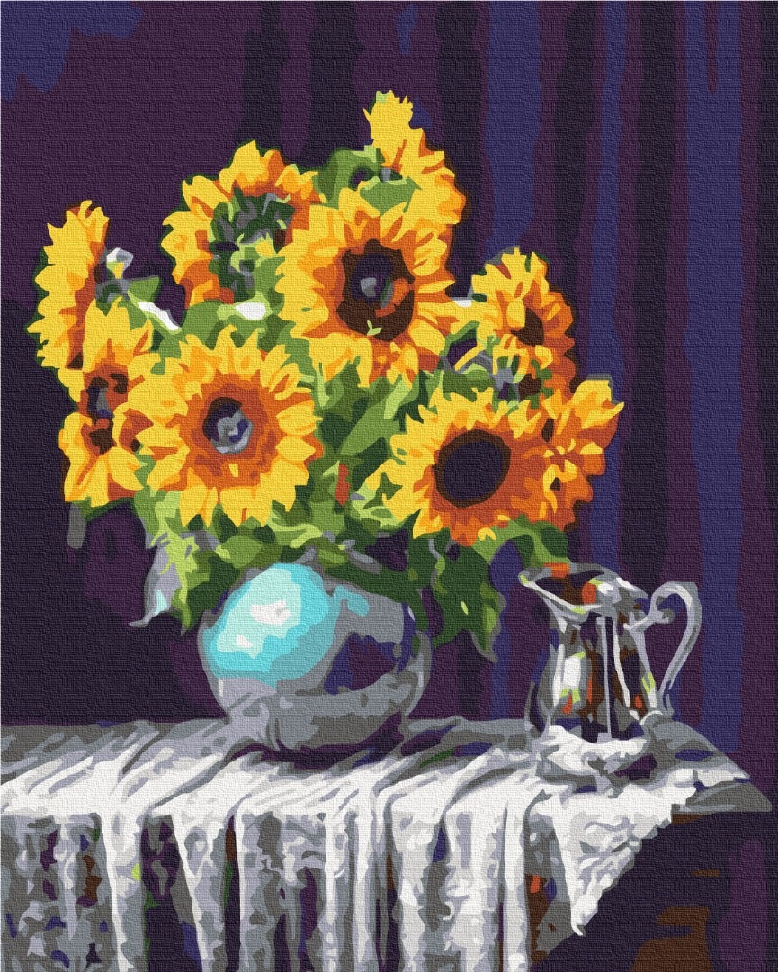 Mal efter tal - Sunflowers in a vase