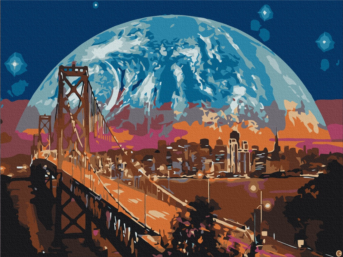 Mal efter tal - Moon over San Francisco
