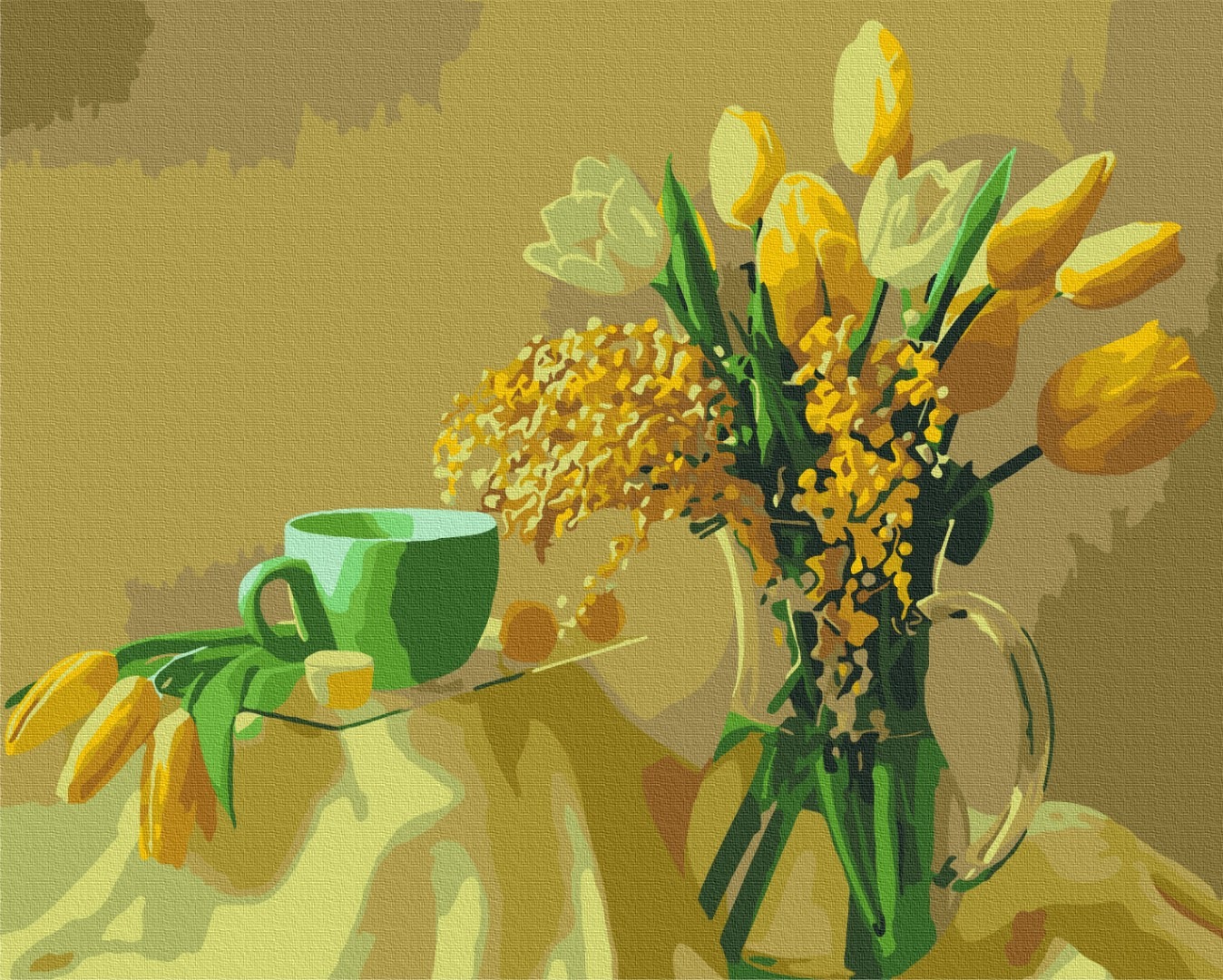 Mal efter tal - Yellow tulips