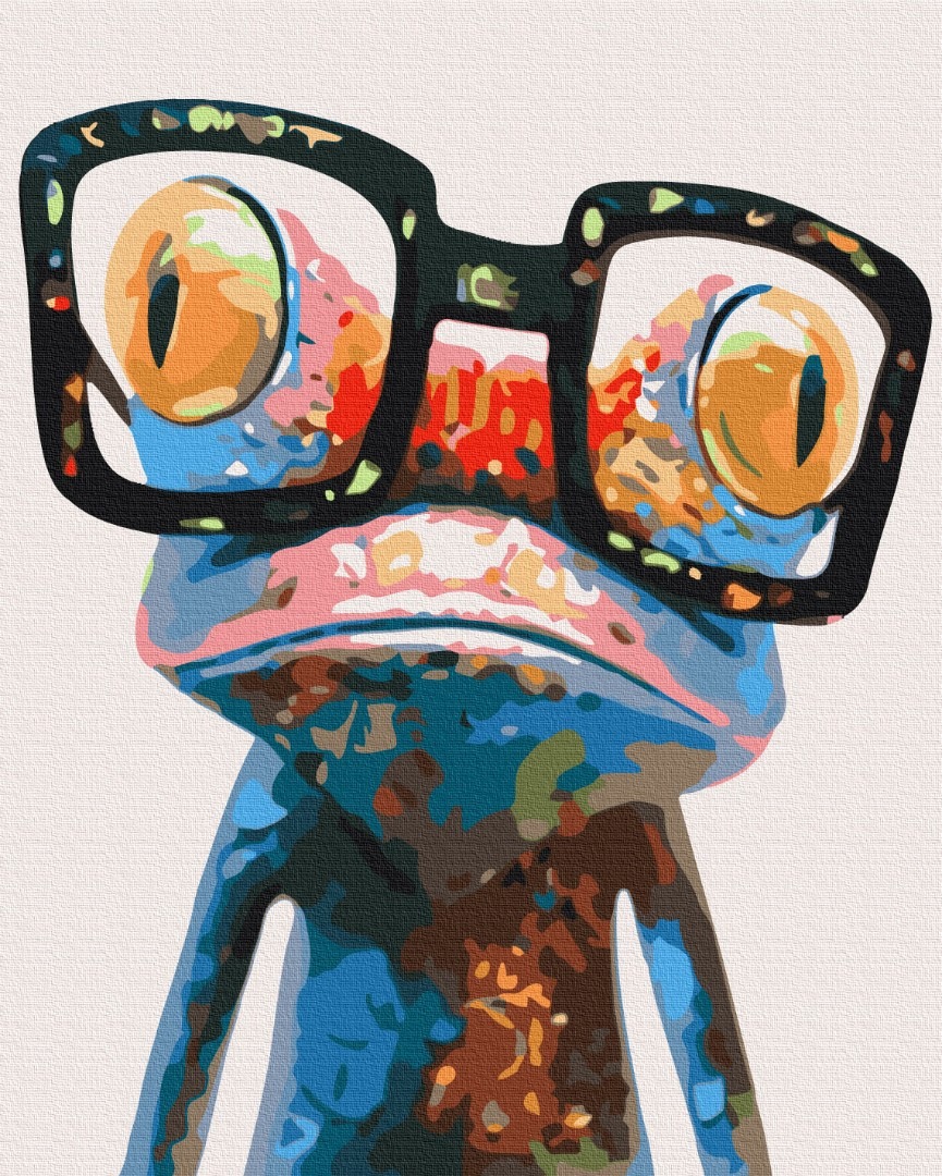 Mal efter tal - Frog with glasses