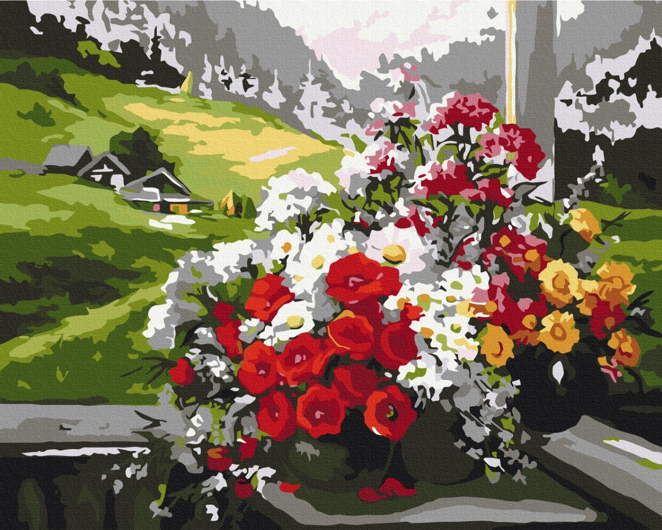 Mal efter tal - Bouquets on the window