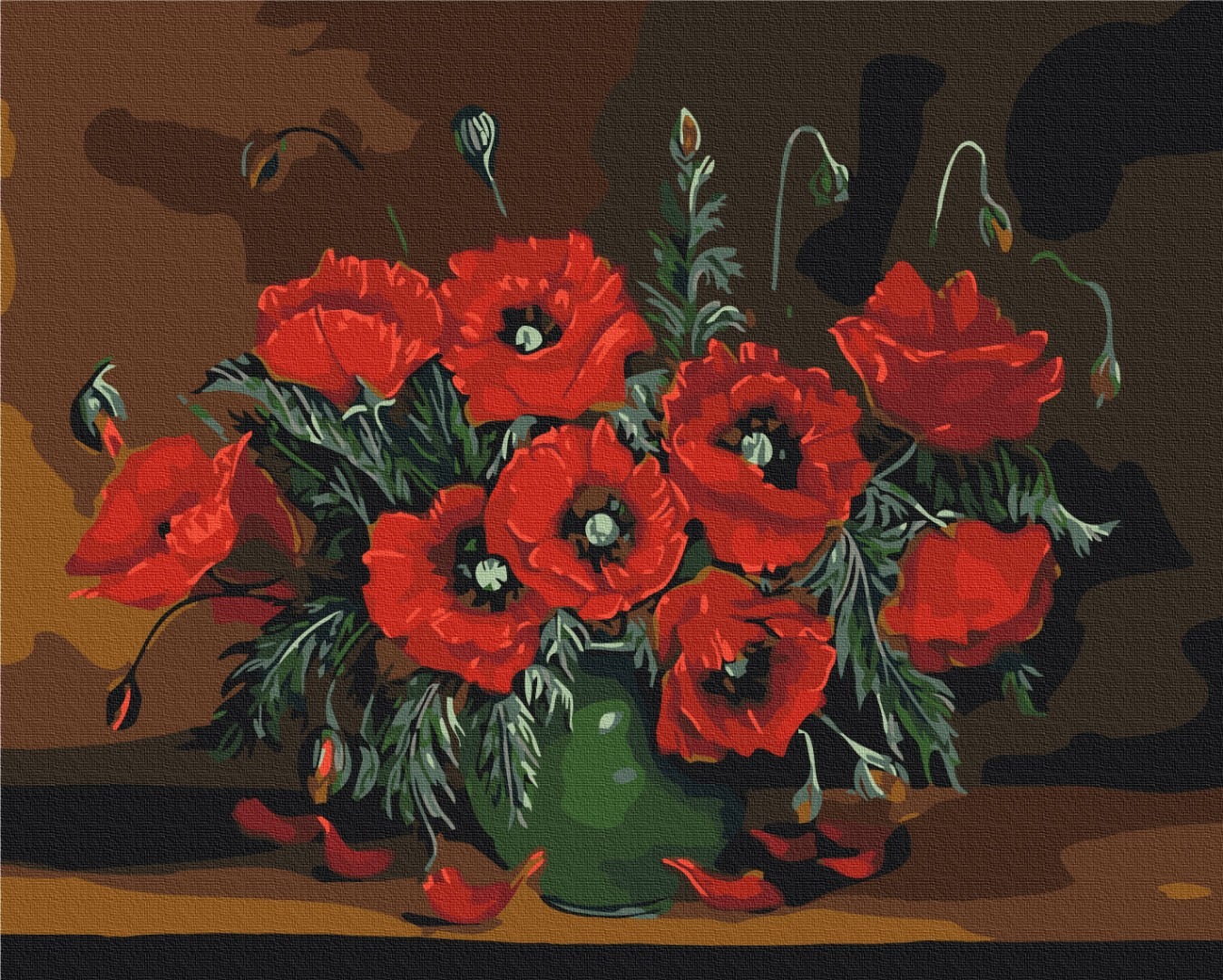 Mal efter tal - Still life with poppies