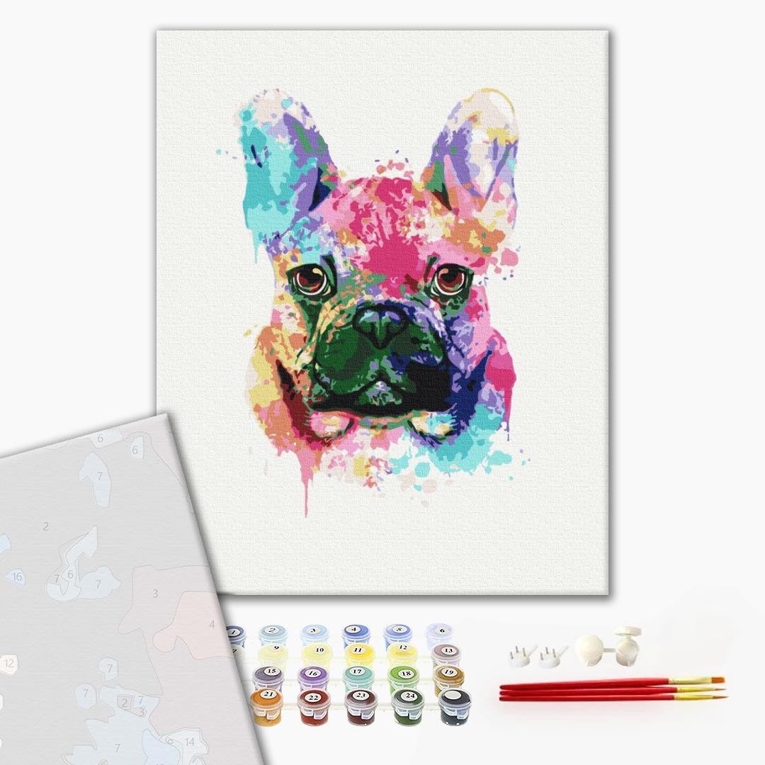 Mal efter tal - Colorful bulldog