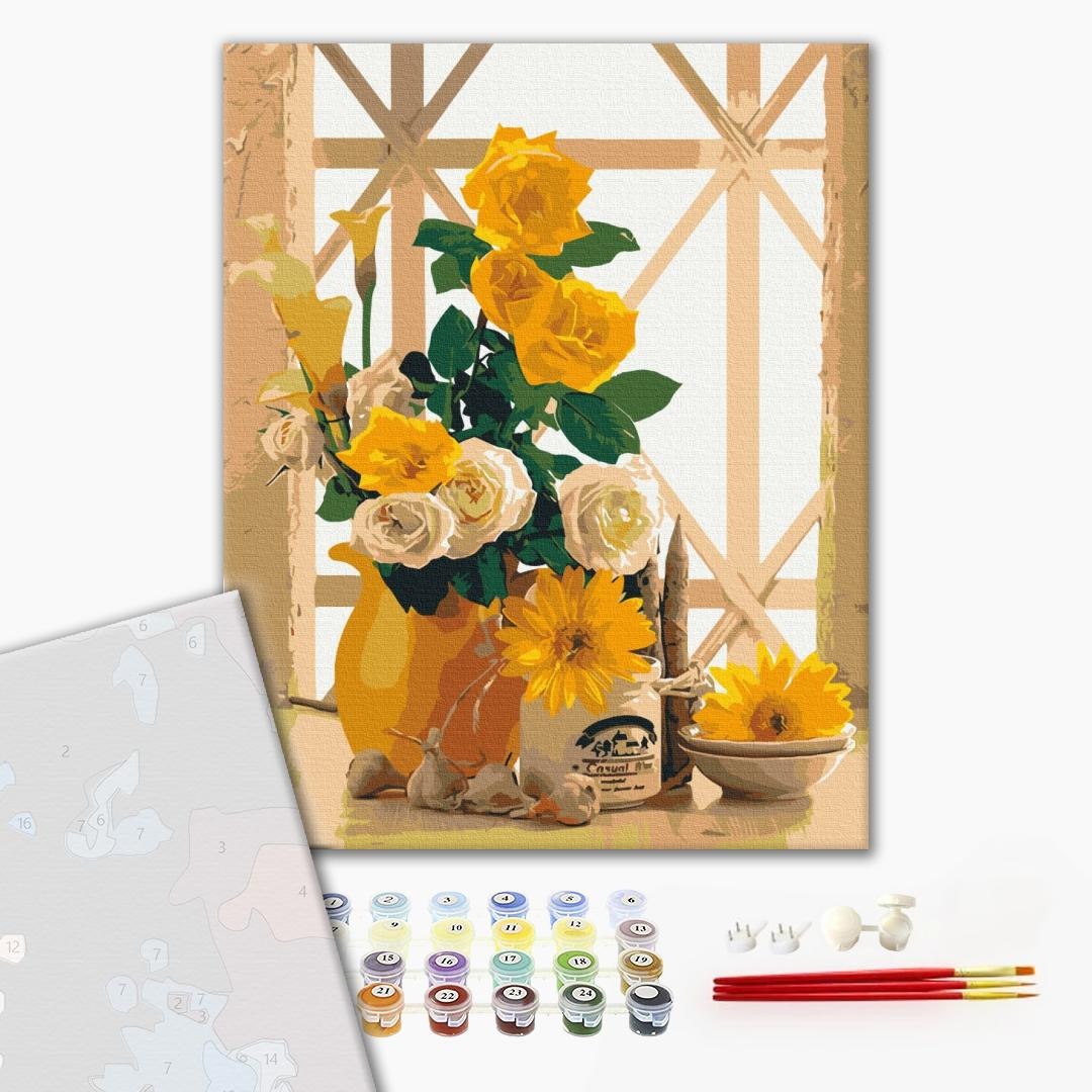 Mal efter tal - Yellow still life