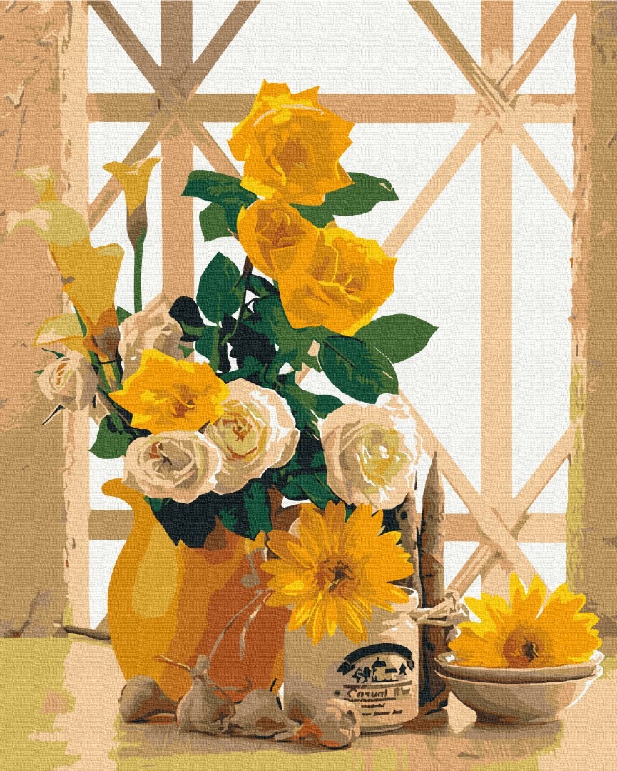 Mal efter tal - Yellow still life