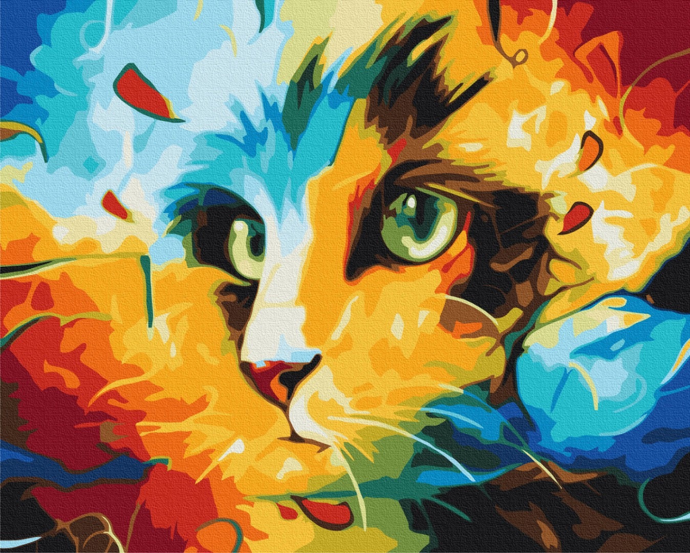 Mal efter tal - Cat in bright colors