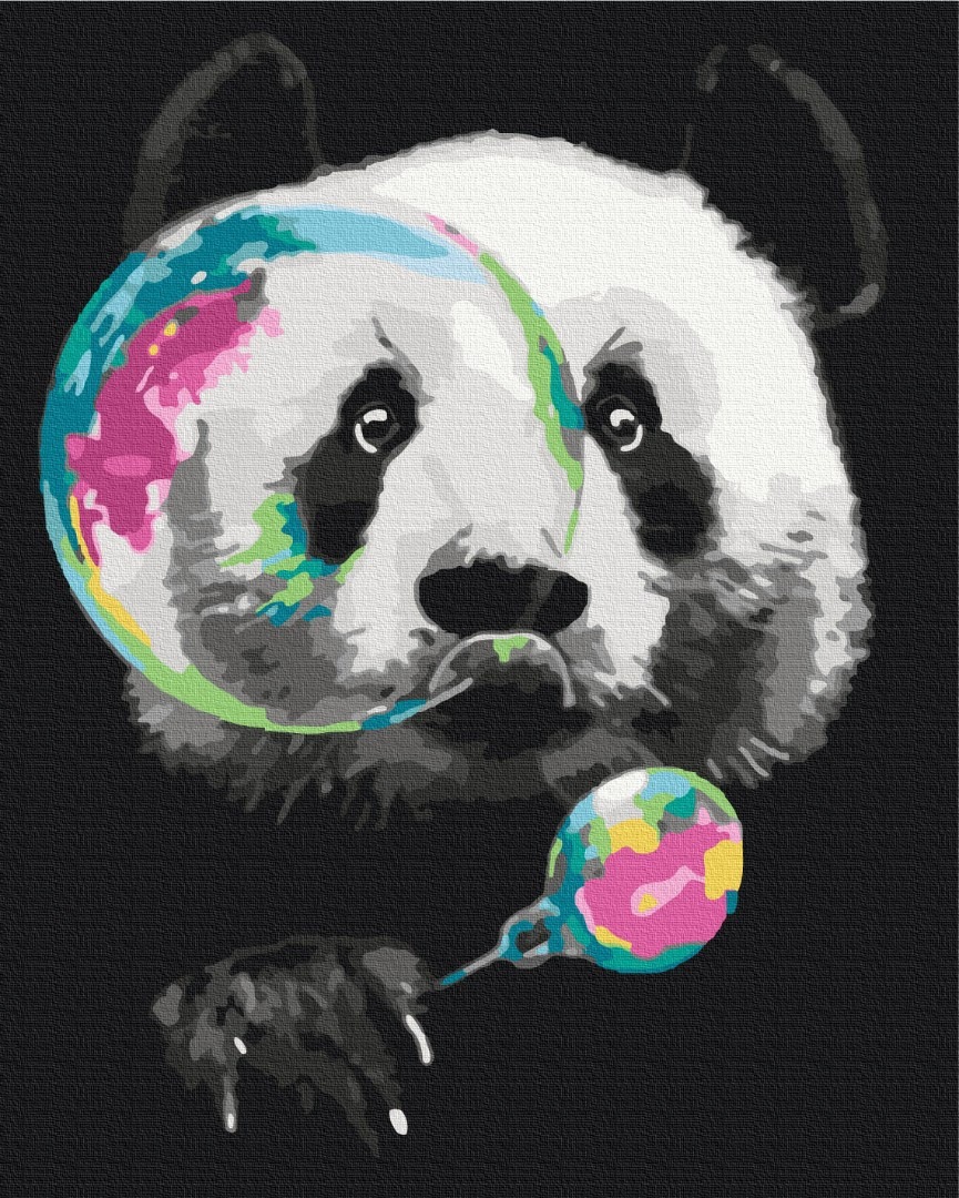 Mal efter tal - Panda with a bubble